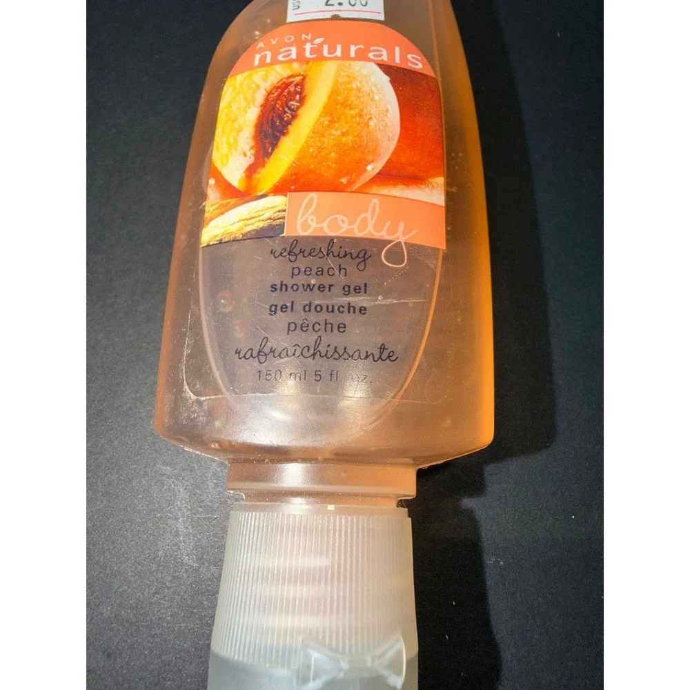 Avon Naturals Refreshing Peach Shower Gel 5oz Body Wash‎ Hook Bottle New Sealed
